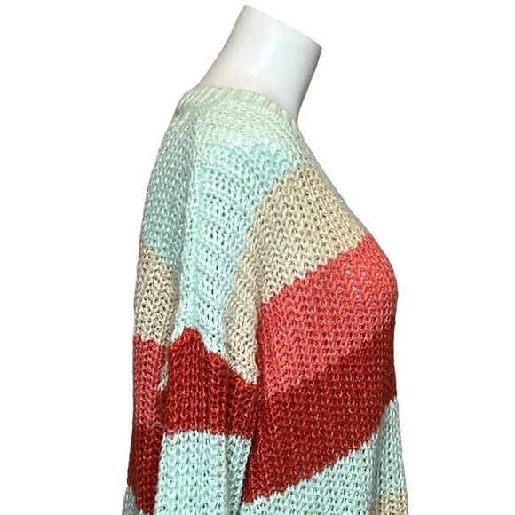 Torrid multi striped V-neck pullover oversized sweater size 1X - Picture 7 of 16